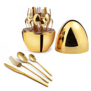 Juego de Cubiertos 24 Piezas – Egg Dorado