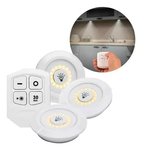 Juego Bombilla - X3 Luces Led Inalámbrica Con Control De Mando