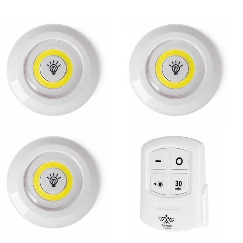 Juego Bombilla - X3 Luces Led Inalámbrica Con Control De Mando