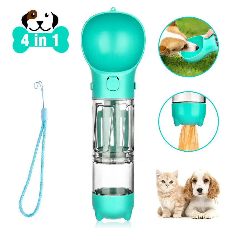Bebedero Botella Dispensador Para Mascotas 4 en 1