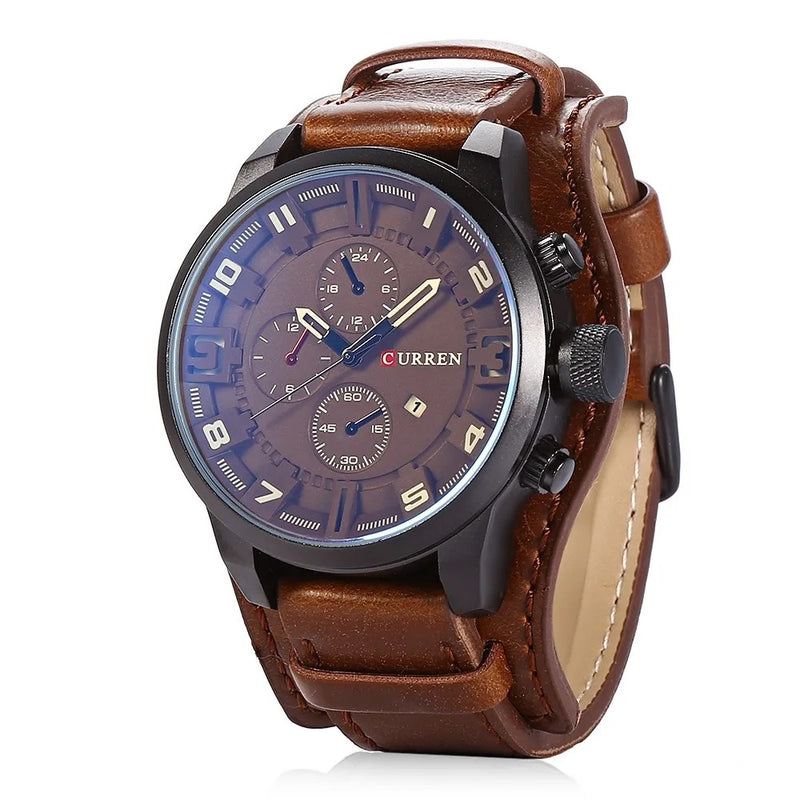 Reloj Curren Café Cuero