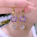 Aretes de Cristal en Forma de Flor - Elegancia y Brillo en Cada Detalle